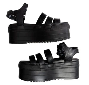 La Moda Chunky Platform Sandals Black US 10 New goth Punk Emo Metal Rock - Picture 1 of 12