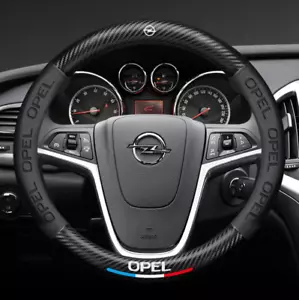 15" PU Leather+Carbon fiber Steering Wheel Cover For 1910-2025 Opel All Cars - Picture 1 of 10