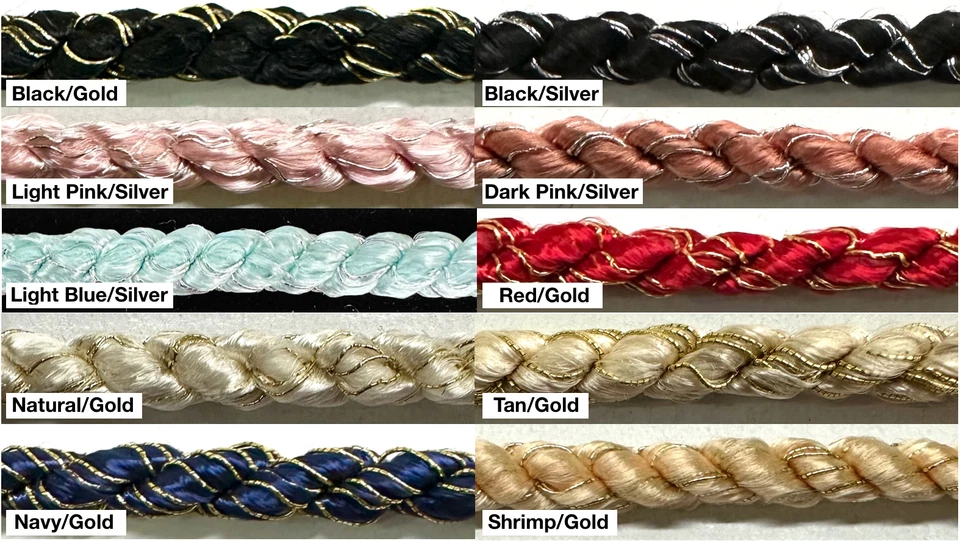 Cuerda de cuerda giratoria de 1/4" con metal - ¡15 yardas! - ¡Muchos colores disponibles! Foto 1 de 1