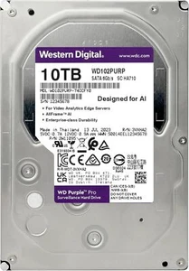 WD102PURP Western Digital 10TB WD Purple Pro Surveillance Internal Hard Drive HD - Picture 1 of 3
