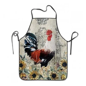 Chicken Aprons Rooster Decor Home Kitchen Cooking Apron Vintage Sunflower Far... - Picture 1 of 5