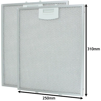 SPARESWORKS Aluminium Mesh Fettfilter für BOSCH NEFF SIEMENS Dunstabzugshaube 250 x 310 mm x 2