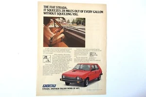 1979 Fiat Strada Print Ad Another Italian Work of Art Red  - Picture 1 of 4