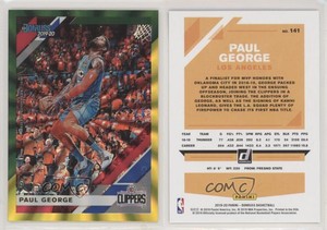 2019-20 Panini Donruss Holo Green and Yellow Laser Paul George #141