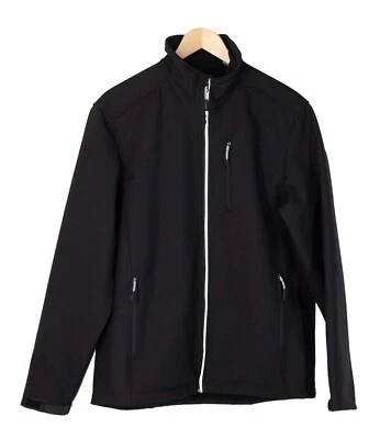 Chaqueta negra con cremallera completa negra Haggar para hombre talla mediana ¡impecable! Foto 1 de 4