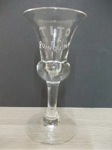 Antik Mundgeblasen Schnaps Stielglas Werbe TITO Quinquina H12,50 cm Biedermeier - Bild 1 von 1