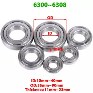 6300~6308 Deep Groove Ball Bearing 440 stainless steel 10mm~40mm ID 35mm~90mm OD - Picture 1 of 7