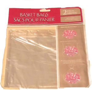 Clear Plastic Basket Bags, 2-Ct. Pack- 24 In. X 30 In.