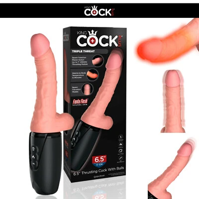 King Cock Plus 6.5“ Thrusting with Balls Realistic Vibratore con calore a spinta - Immagine 1 di 4