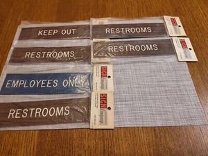 Lot Of 6 Vintage New Old Stock Plastic Door Signs D17 - Picture 1 of 7