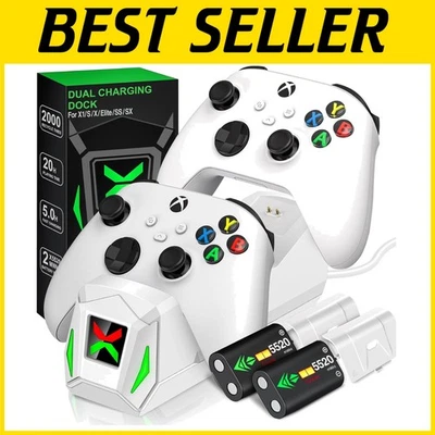 Xbox Wireless Controller Charger with 2x5520mWh Batteries and LED Indicators - Image 1 of 4