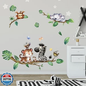 BOAMAU Cartoon Tier Wandaufkleber Wald Safari Wandtattoo Kinderzimmer Krankenschwester - Bild 1 von 5