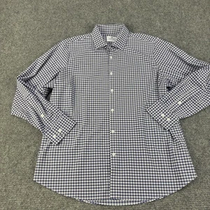 Camisa Mizzen+Main Para Hombre Extra Grande Azul A Cuadros Manga Larga Con Botones Hecha en EE. UU. - Imagen 1 de 8