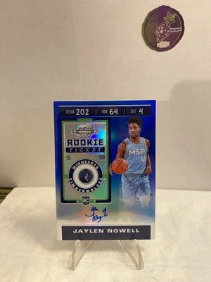 2019 Panini Contenders Optic #136 Jaylen Nowell Blue Prizm RC Auto /99 - Image 1 of 2