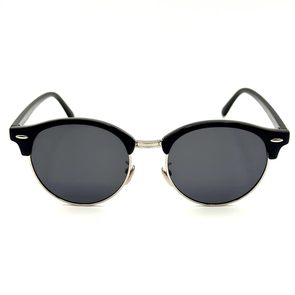 Gafas de sol redondas Merry's Designer con marco de metal negras y plateadas lentes negras negras negras y negras Foto 1 de 4