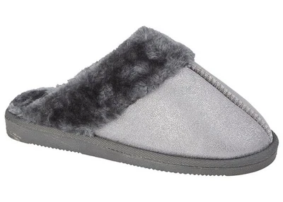Sleepers JULIET LS859FS Silver Glitter Cuff Mule Sparkle Slipper