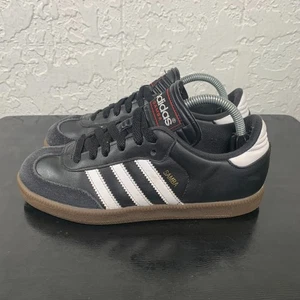 Adidas Samba Womens Size 5 Shoes Black Leather Gum Soles Mens Size 4 Sneakers - Picture 1 of 9