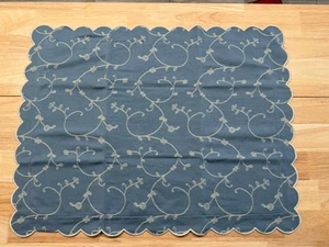 Pillow Sham French Blue White Scalloped Cotton Jane Wilner Haute Couture Linens - Picture 1 of 8