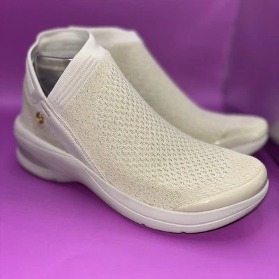 Bzees Romance Pull On Ankle Booties Women 8 Tan/gold Knit Wedge Shoes(0098) - Image 1 of 4