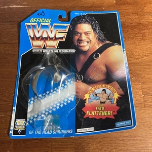 WWF HASBRO Headshrinker Fatu Action Figure Card & Blister Opened NO FIGURE - Picture 1 of 7