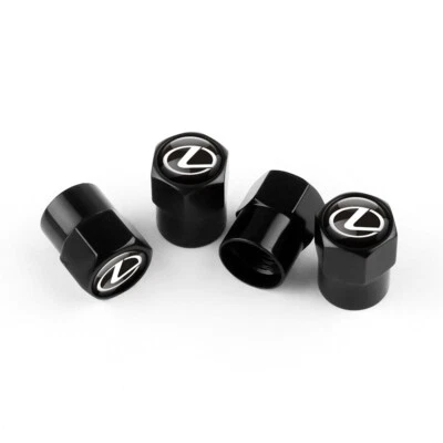 Compatible with Lexus 4Pcs Tire Valve Stem Caps Black Anodized Aluminum Set - Image 1 of 4