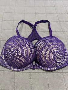 VERY SEXY Victoria’s Secret Bra 32DD 32 DD Front Clip PUSH UP Purple VS EUC - Picture 1 of 5
