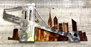 New York City  - Brooklyn Bridge-- Metal Wall art Sculpture 24 1/2" x 12 1/4"