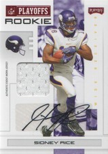 2007 Playoff NFL Playoffs Material Signature Red #128 Sidney Rice AUTO JSY 32/50