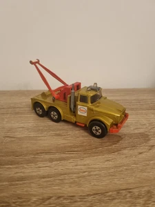 MATCHBOX SUPER KINGS SCAMMEL HEAVY WRECK TRUCK TOW TRUCK GOLD ESSO ENGLAND 73 - Picture 1 of 4