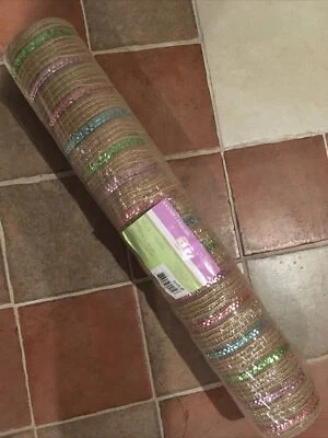 21in x 10yds Natural Brown mesh FABRIC ROLL 51% Jute 46% olefin Easter decorate - Image 1 of 4