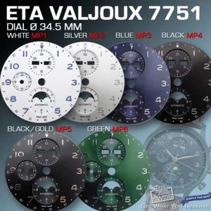 DIAL AJUSTE MOVIMIENTO ETA VALJOUX 7751, Ø 34,5 mm, 7 VARIACIONES A ELEGIR - Imagen 1 de 10