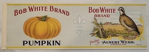 LABEL Bob White Pumpkin Clay Webb Vienna Maryland Can - Picture 1 of 1