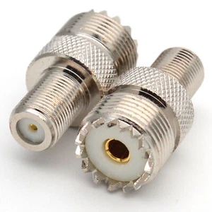 UHF female to F Female to UHF female UHF/F-KK F head to UHF RF coaxial connector - Picture 1 of 5