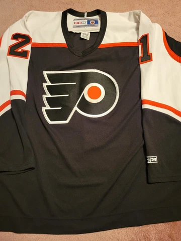 NHL CCM Philadelphia Flyers Peter Forsberg Black Hockey Jersey, Size XXL Cover
