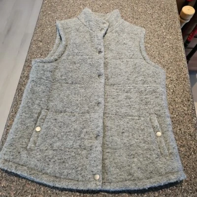 Chaleco a Presión BB Dakota Anthropologie Para Mujer Gris Medio Mezcla Lana Usado en Excelente Condición Foto 1 de 4