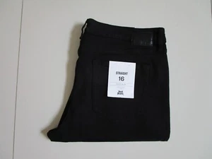 Just Jeans Ladies Black High Rise Petite Length Straight Stretch Jean Size 16 - Picture 1 of 3