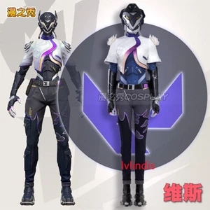 VALORANT Vyse Disfraz Cosplay Hombres Monos Abrigo Pantalones Casco Accesorio Conjunto de utilería - Imagen 1 de 25