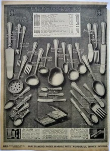 1917 Wm Rogers Puritan Pattern Flatware Art Sears Catalog Page Print Ad - Picture 1 of 2