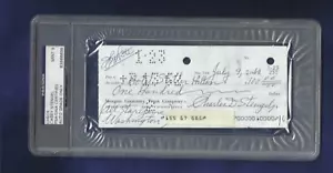 Casey Stengel NY Mets Yankees Baseball Autographed 1962 Bank Check PSA SLABBED - Picture 1 of 1