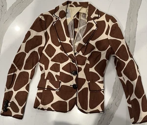 Moschino Cheap & Chic Animal Print Two Button Jacket Size Small Italy Made - Picture 1 of 12