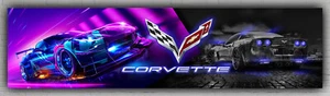 Chevrolet Corvette Wall Decor Indoor Outdoor Banner 2x8ft 60x240cm Best Fan Flag - Picture 1 of 6