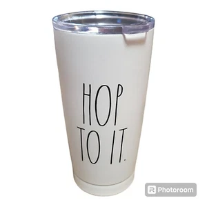 Vaso de viaje Rae Dunn 'Hop To It' 17 oz acero inoxidable frío caliente con tapa - Imagen 1 de 5