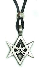 Hexagram Pendant Magick Occult Unicursal Thelma Crowley Beaded Corded Necklace