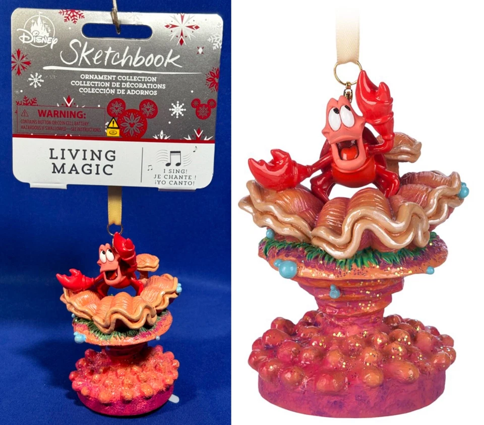 SEBASTIAN SINGING Under The Sea LIVING MAGIC Disney SKETCHBOOK Ornament 2023