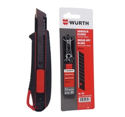 Würth 18mm SET 2K Cuttermesser mit 13 Abbrechklingen extrem Scharf Teppichmesser - Bild 1 von 4