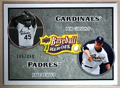 2008 Upper Deck Baseball Heroes Bob Gibson Jake Peavy #184 265 /399 - Image 1 of 2