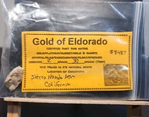 Muestra de oro y cuarzo de 2 gramos y 30 granos de Sierra Nevada MT. California  - Imagen 1 de 6