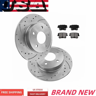 10.59'' Rear Drilled & Slotted Rotors and Brake Pads for Scion TC - Image 1 of 4