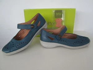 HOTTER CHILE (STD) LADIES BLUE LEATHER TOUCH STRAP MARY JANE SHOE UK 6.5 EU 40 - Picture 1 of 14