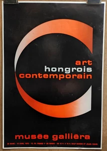 Affiche originale ancienne 1970 art hongrois contemporain musée galliéra /RS375 - Picture 1 of 1